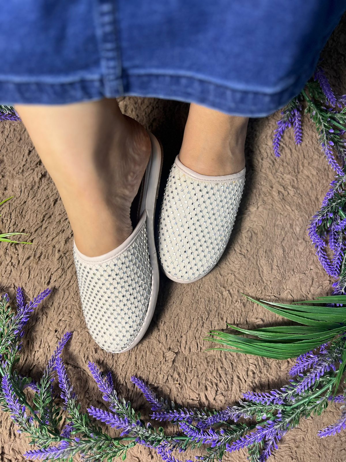 Knitted with Suroskie Peach Mules TT150