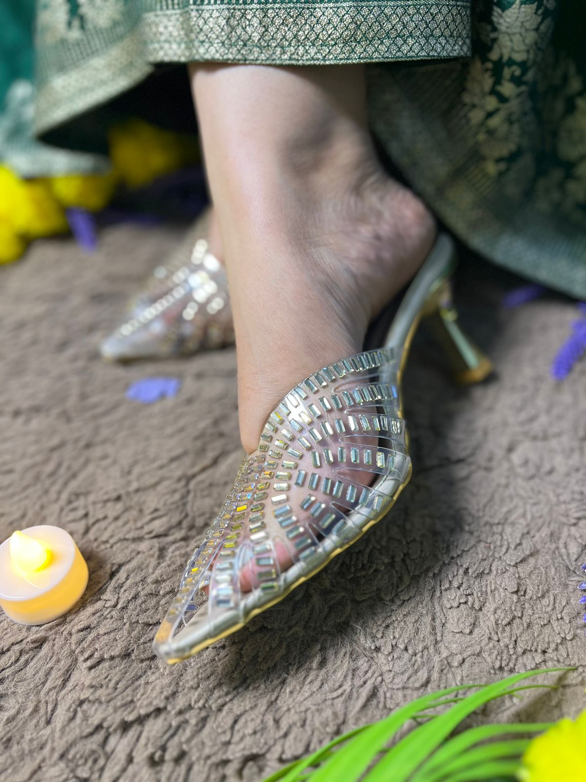 Transparent Silver Heels TT152