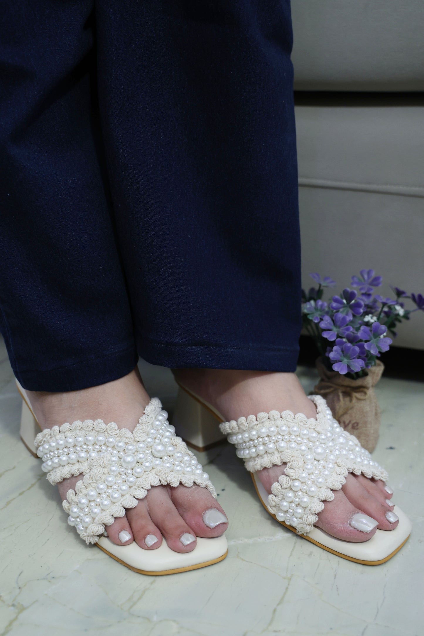 Pearl Block Heel TT93