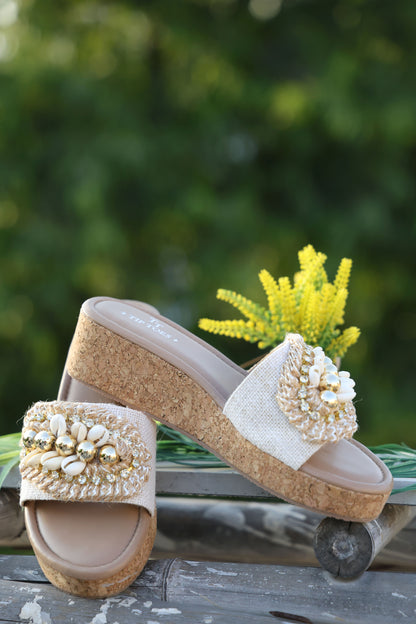 Golden Jute Wedges TT96