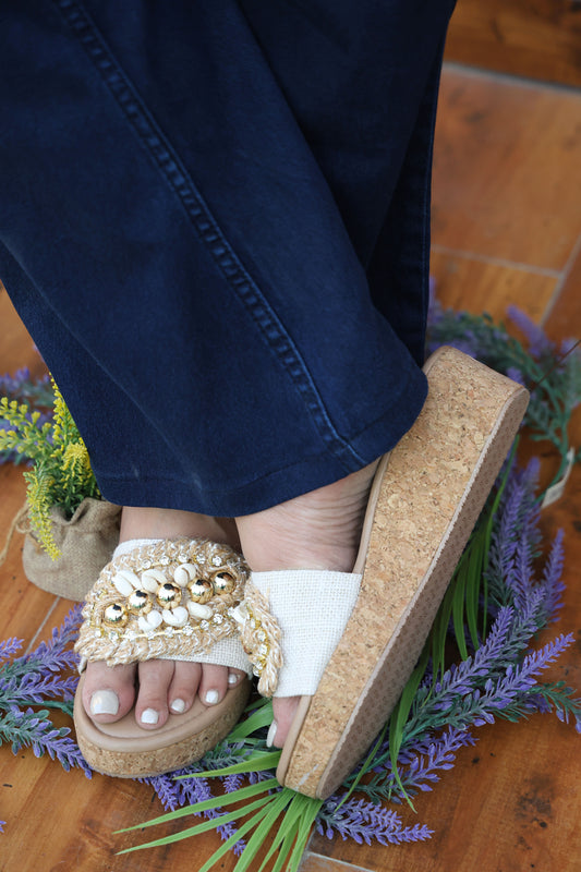 Golden Jute Wedges TT96