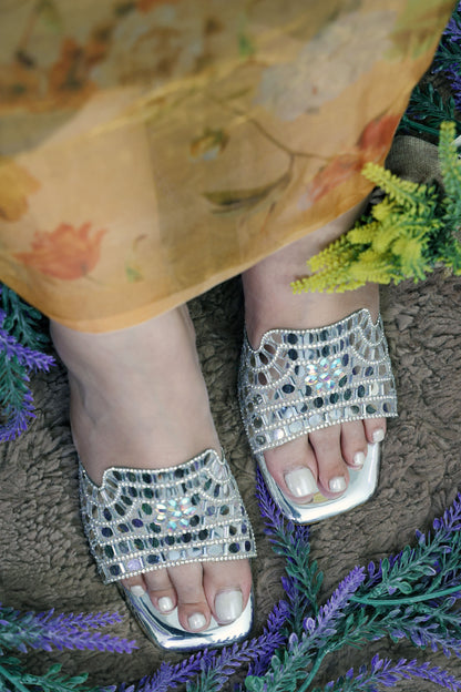 Silver Mirror Heels TT120