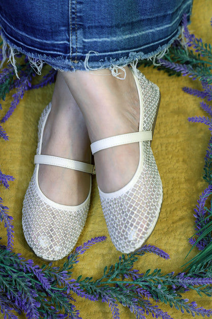 Mesh Off White Espadrilles TT111