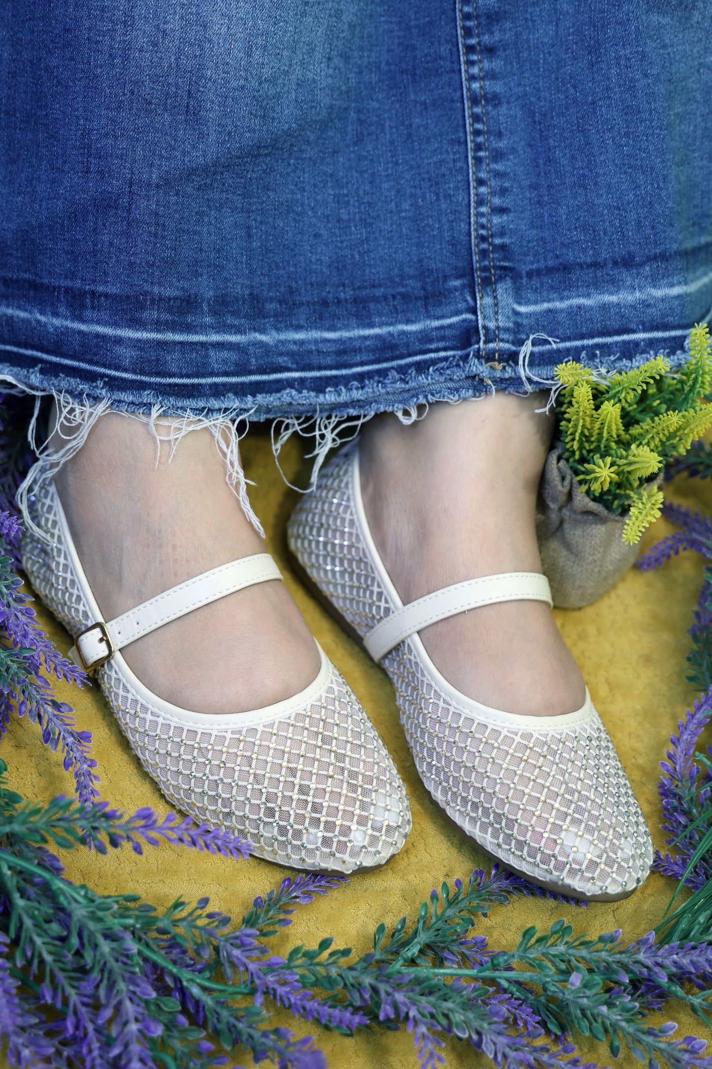 Mesh Off White Espadrilles TT111