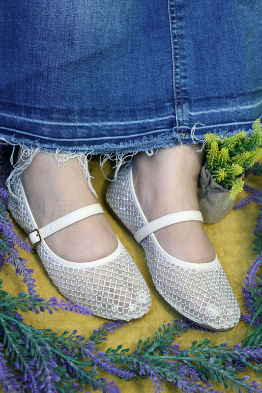 Mesh Off White Espadrilles TT111