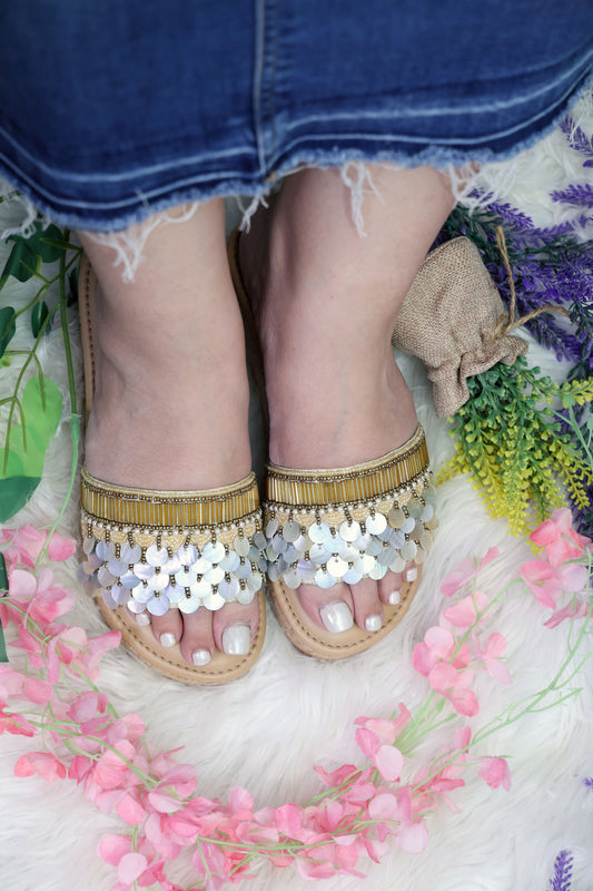 Golden Mother Pearl Wedges TT112