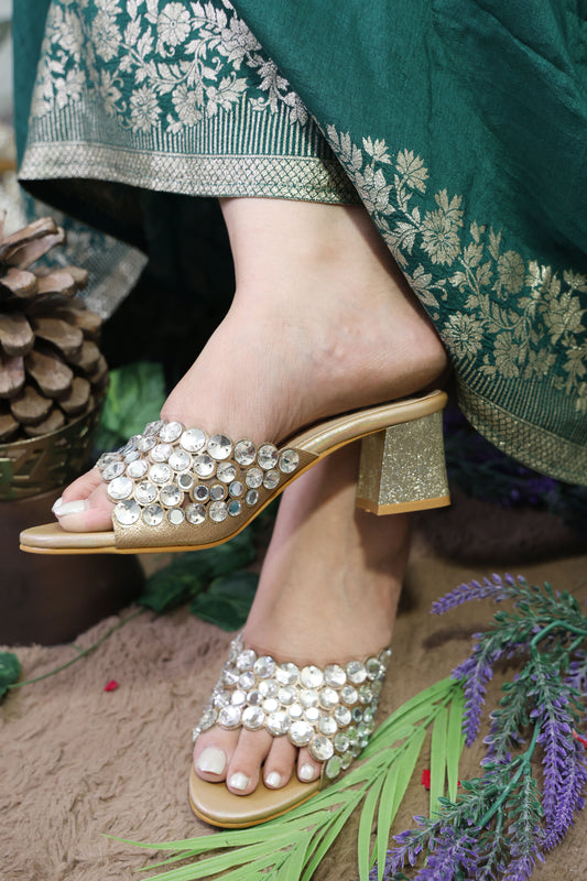 Stone -Net Block Heel TT138