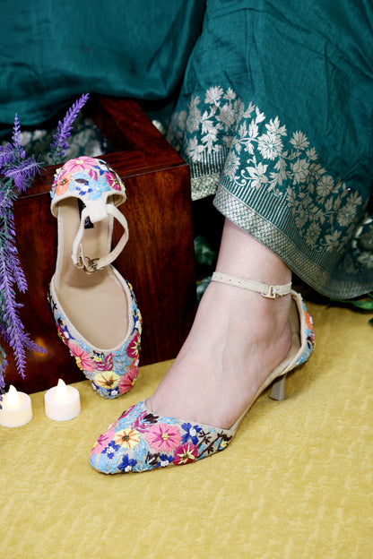 Nude Phoolkari Heels TT141