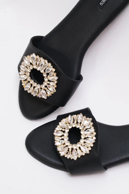 Crystal Bloom Black Flat TT17