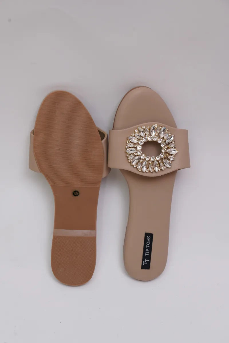 Crystal Bloom Nude Flat TT16