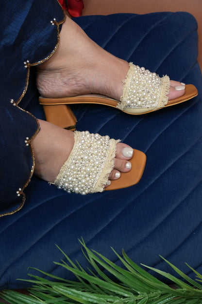 White Pearl Heels TT53