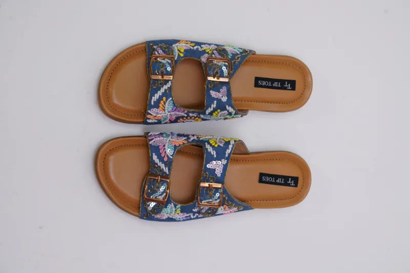 Blue Petal Pop Comfy Sandals TT50