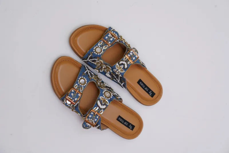 Blue Petal Pop Comfy Sandals TT50