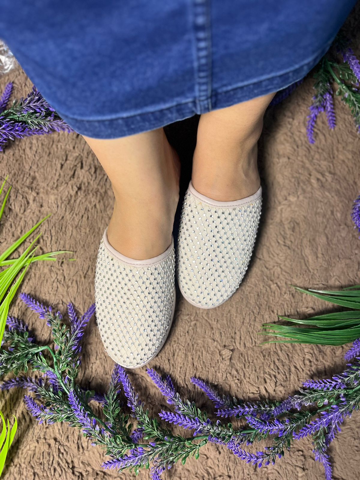 Knitted with Suroskie Peach  Mules TT150