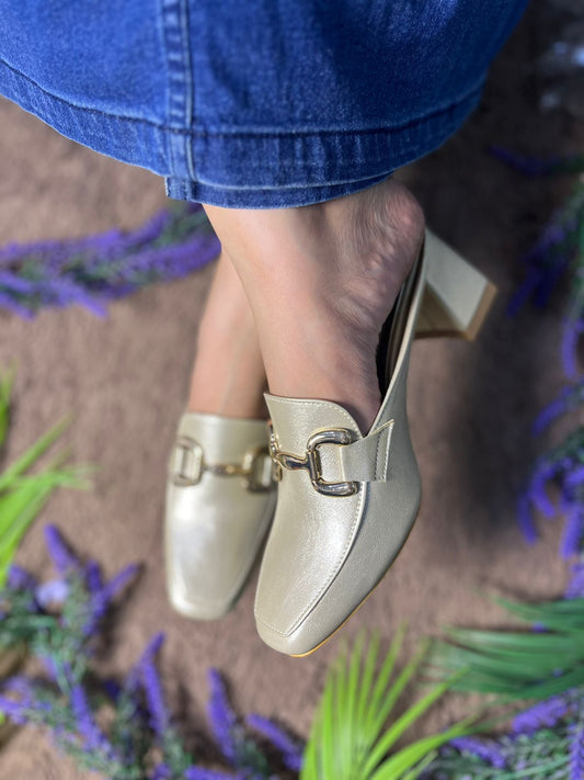 Gold Shimmer Mules TT161