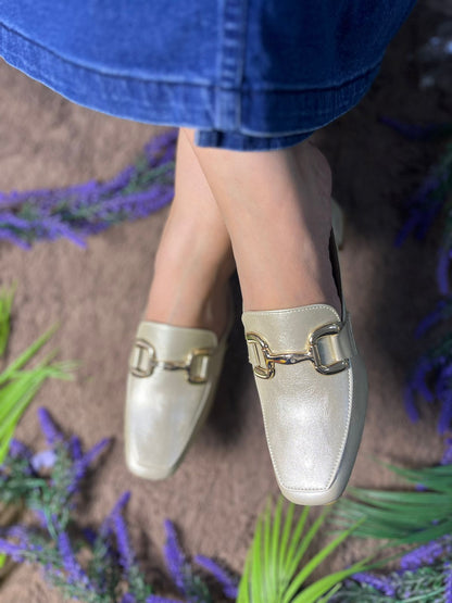 Gold Shimmer Mules TT161