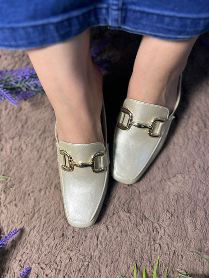 Gold Shimmer Mules TT161