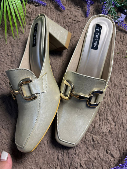 Gold Shimmer Mules TT161