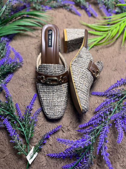 Elegant White Mules TT162