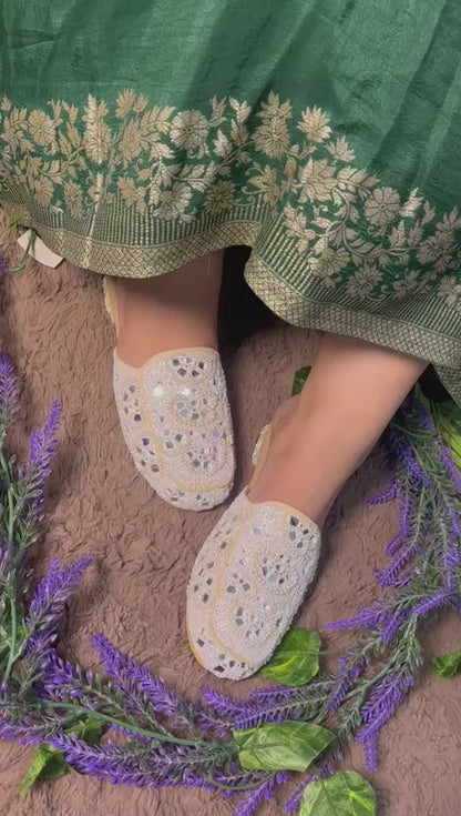 Mirror Embellished Flat Mules TT125